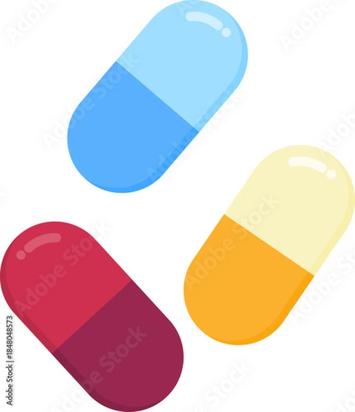 Obraz Colorful capsule pills display assorted medical medication