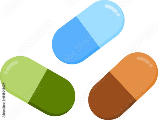 Obraz Colorful capsule pills display assorted medical medication