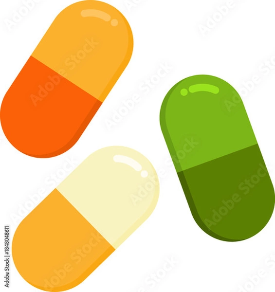 Obraz Colorful capsule pills display assorted medical medication