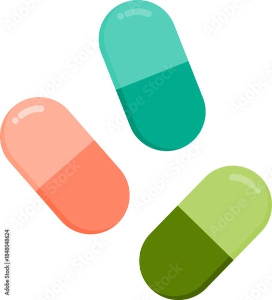 Obraz Colorful capsule pills display assorted medical medication