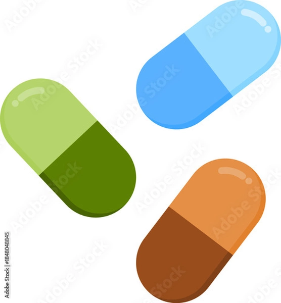 Obraz Colorful capsule pills display assorted medical medication