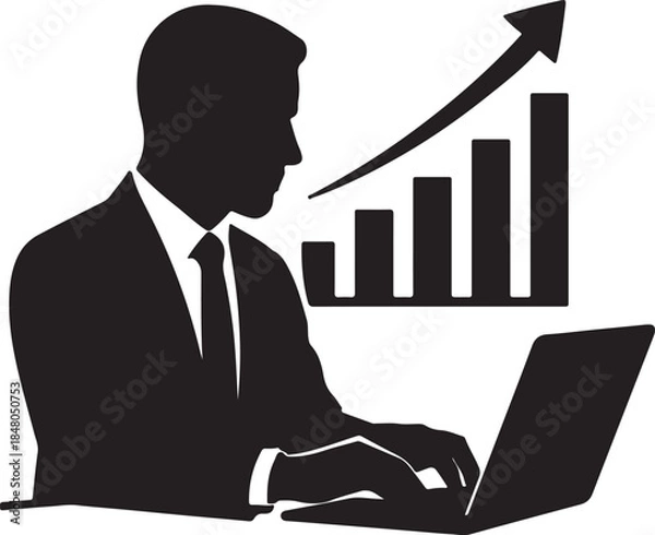 Obraz Successful Professional Utilizing Technology for Business Development and Progress