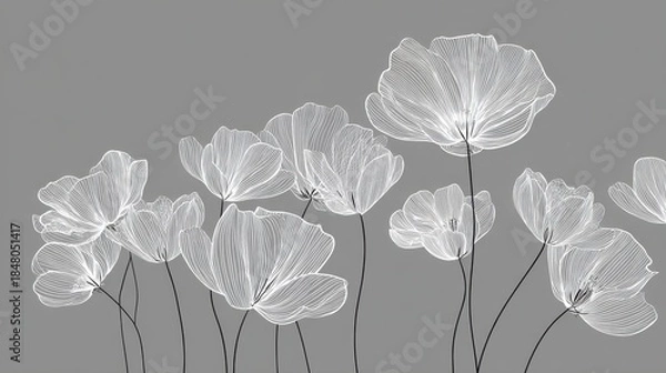 Obraz Flowers rise with shapes