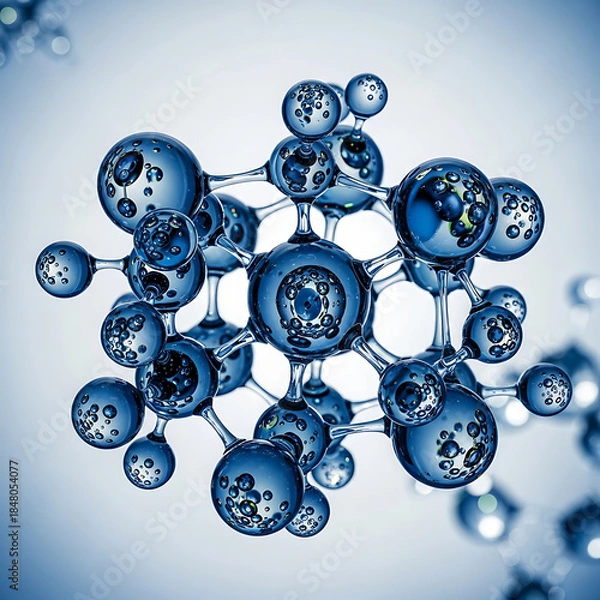 Obraz Abstract visualization of a complex chemical molecular structure