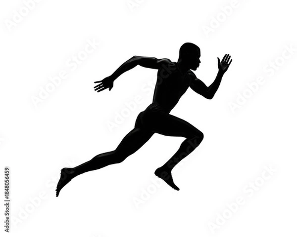 Obraz Man Sprinting Running Silhouette