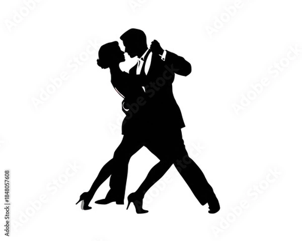 Obraz Dancing Couple Tango Silhouette