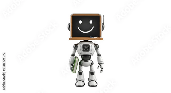 Obraz Robot with television head and smiling face