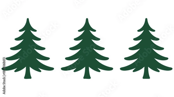 Obraz Three pine trees Vector