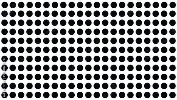 Obraz Stylish modern black dot pattern on a clean white background for creative design projects.