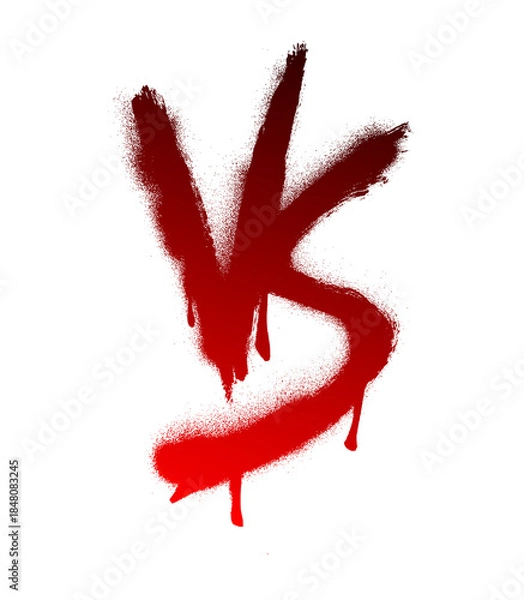 Obraz VS Versus Brush Stroke Paint Drip PNG Transparent