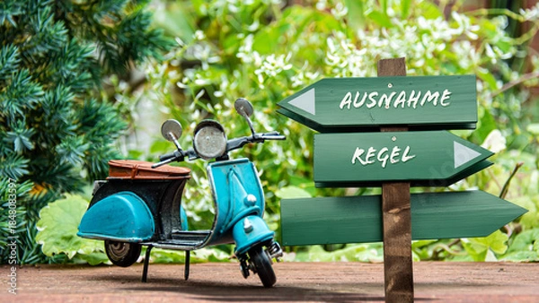 Obraz Signposts the direct way to Rule vs Exception