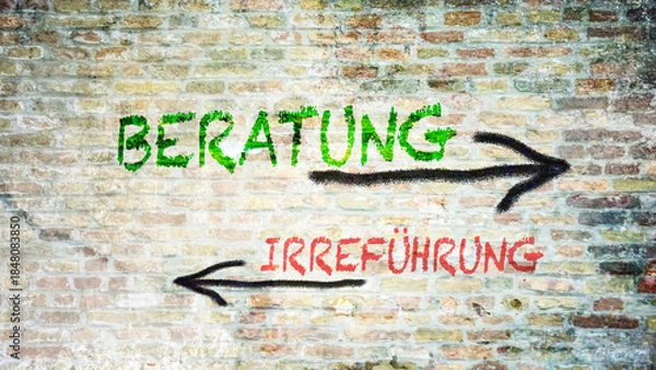 Obraz Signposts the direct way to Advice versus Deception