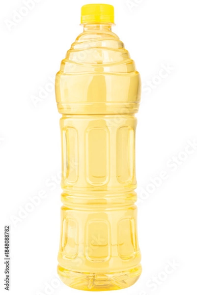 Fototapeta bottle Green tea with lemon isolated on white background