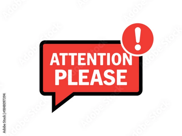 Obraz Attention Please Warning Sign Icon