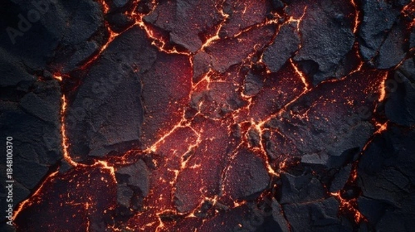 Obraz Lava Flow Molten Rock Texture Background.