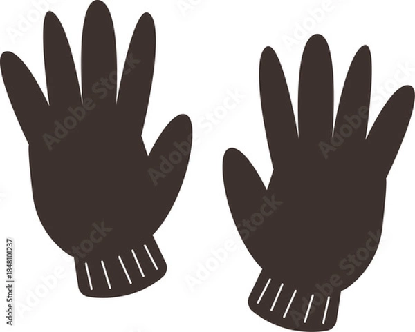 Obraz Flat Handdrawn Winter Gloves Protection Outfit Warm Accessory Clipart