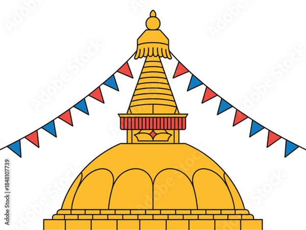 Obraz Buddhist Temple Stupa Architecture Illustration