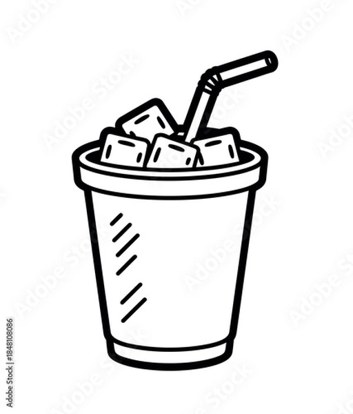 Obraz Cartoon illustration of cold drink
