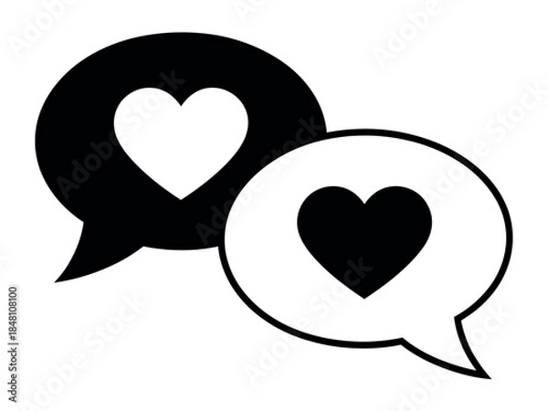 Obraz Heartfelt Conversation Speech Bubbles Icons