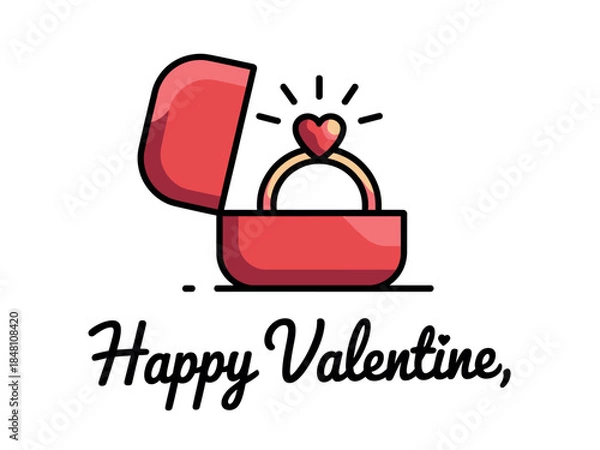 Obraz Valentine's Day Ring Gift Box