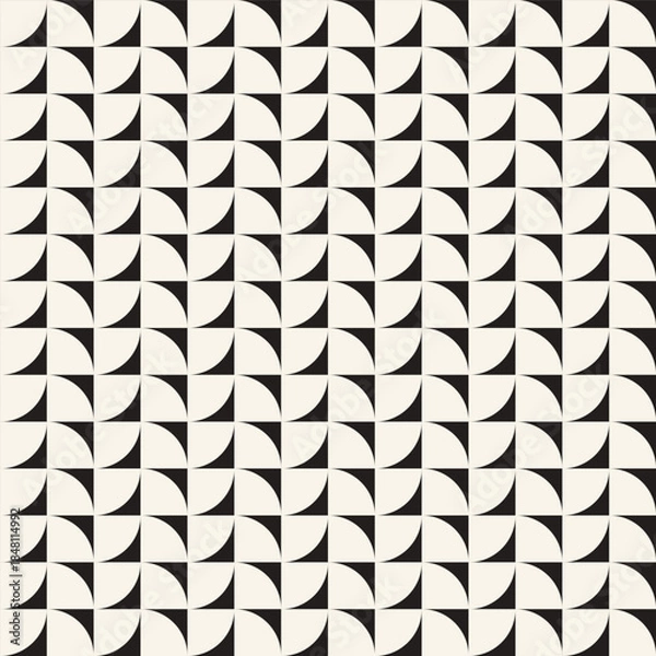 Fototapeta Vector seamless pattern. Repeating geometric elements. Stylish monochrome background design.