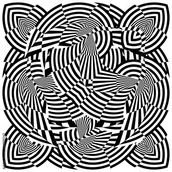 Obraz op art modern background, creative dynamic pattern, vector composition
