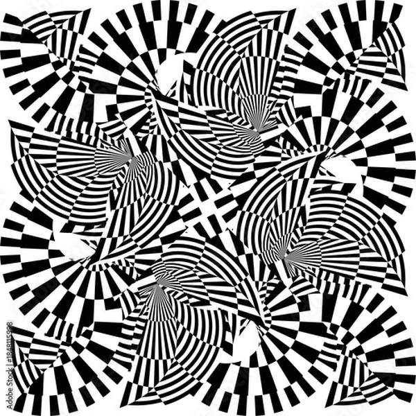 Obraz op art modern background, creative dynamic pattern, vector composition