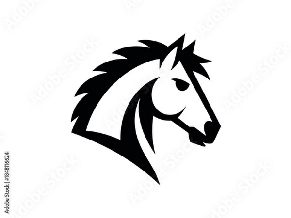 Obraz Black Horse Head Logo Design