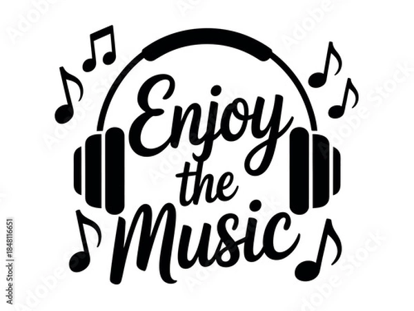 Obraz Enjoy Music with Headphones Illustration