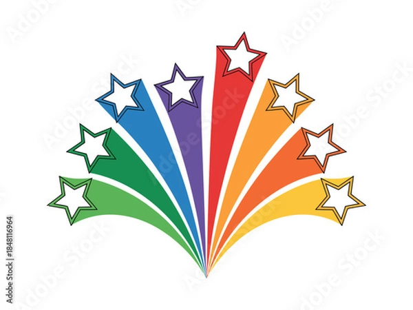 Obraz Colorful Rainbow Starburst Graphic Design