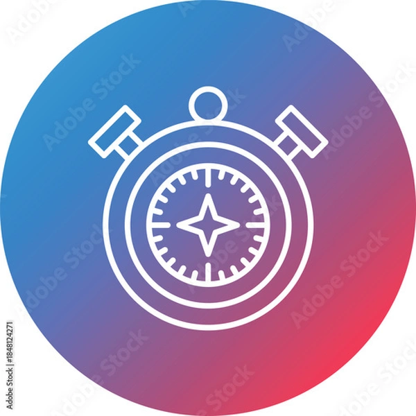 Fototapeta Compass Line Gradient Circle Background Icon