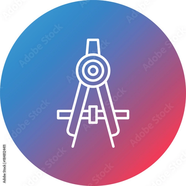 Fototapeta Compass Line Gradient Circle Background Icon