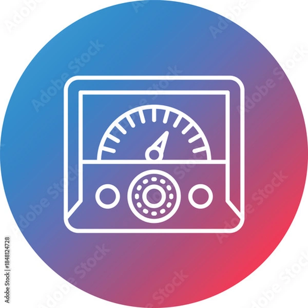 Fototapeta Ammeter Line Gradient Circle Background Icon