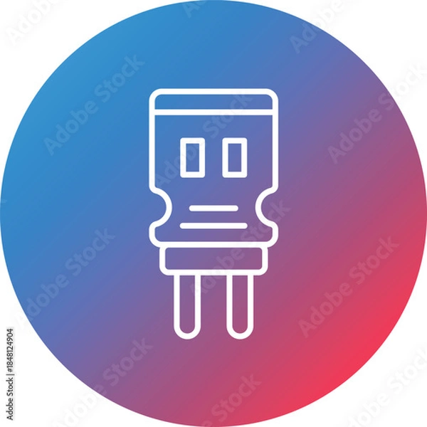 Fototapeta Capacitor Line Gradient Circle Background Icon