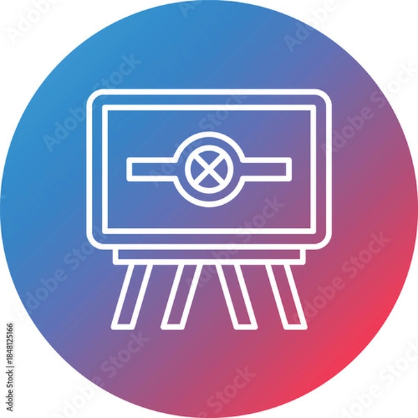 Fototapeta Indicator Lamp Line Gradient Circle Background Icon