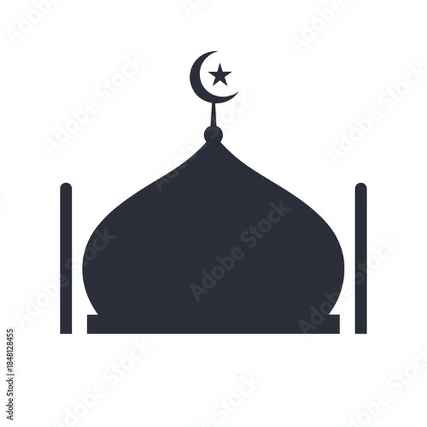 Obraz Iconic mosque dome with crescent and star Vector