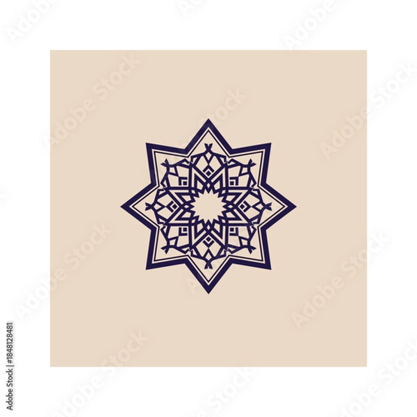 Obraz Intricate star pattern on beige background Vector