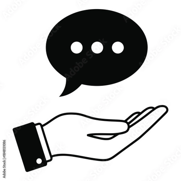 Fototapeta Hand holding speech bubble