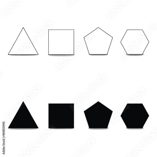 Fototapeta Geometric shapes comparison