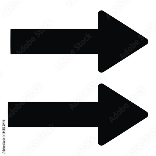 Fototapeta Two parallel arrows pointing right