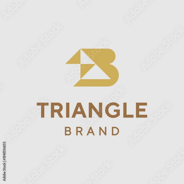 Obraz Triangle logo with initial letter b design template illustration