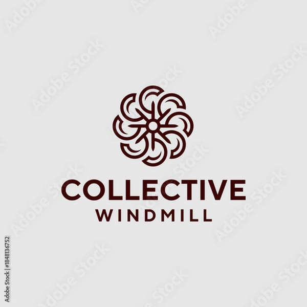 Obraz windmill logo with initial letter c design template illustration