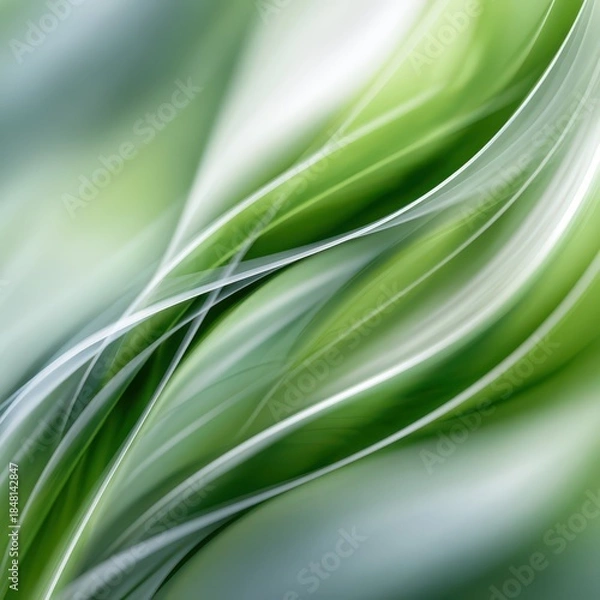 Obraz Abstract green flowing lines dynamic background design