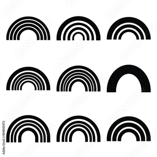 Obraz rainbow silhouette simple icon set