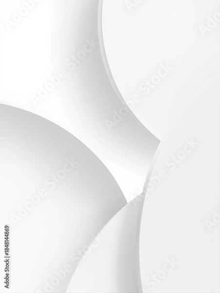 Fototapeta Elegant white twisted paper sculpture with cloud dancer soft curves embodies 2026 minimalist art. Perfect for modern design projects, architectural concepts, creative backgrounds, brand aesthetics.