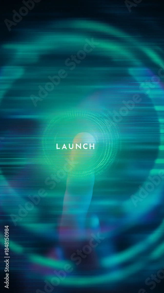 Obraz Digital Touch on Glowing Launch Screen Interface