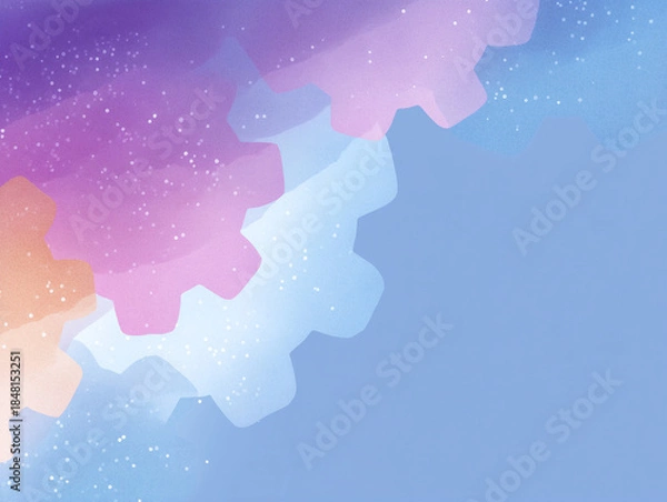 Obraz Abstract Watercolor Clouds on Blue Sky Background