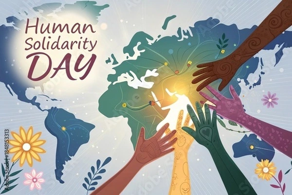 Obraz Human Solidarity Day, Global unity illustration symbolizing human connection.
