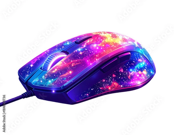 Fototapeta Computer gaming mouse isolated on transparent background.