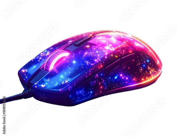 Fototapeta Computer gaming mouse isolated on transparent background.